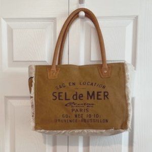 Womens NWOT Canvas & Cowhide Leather Tote/Handbag